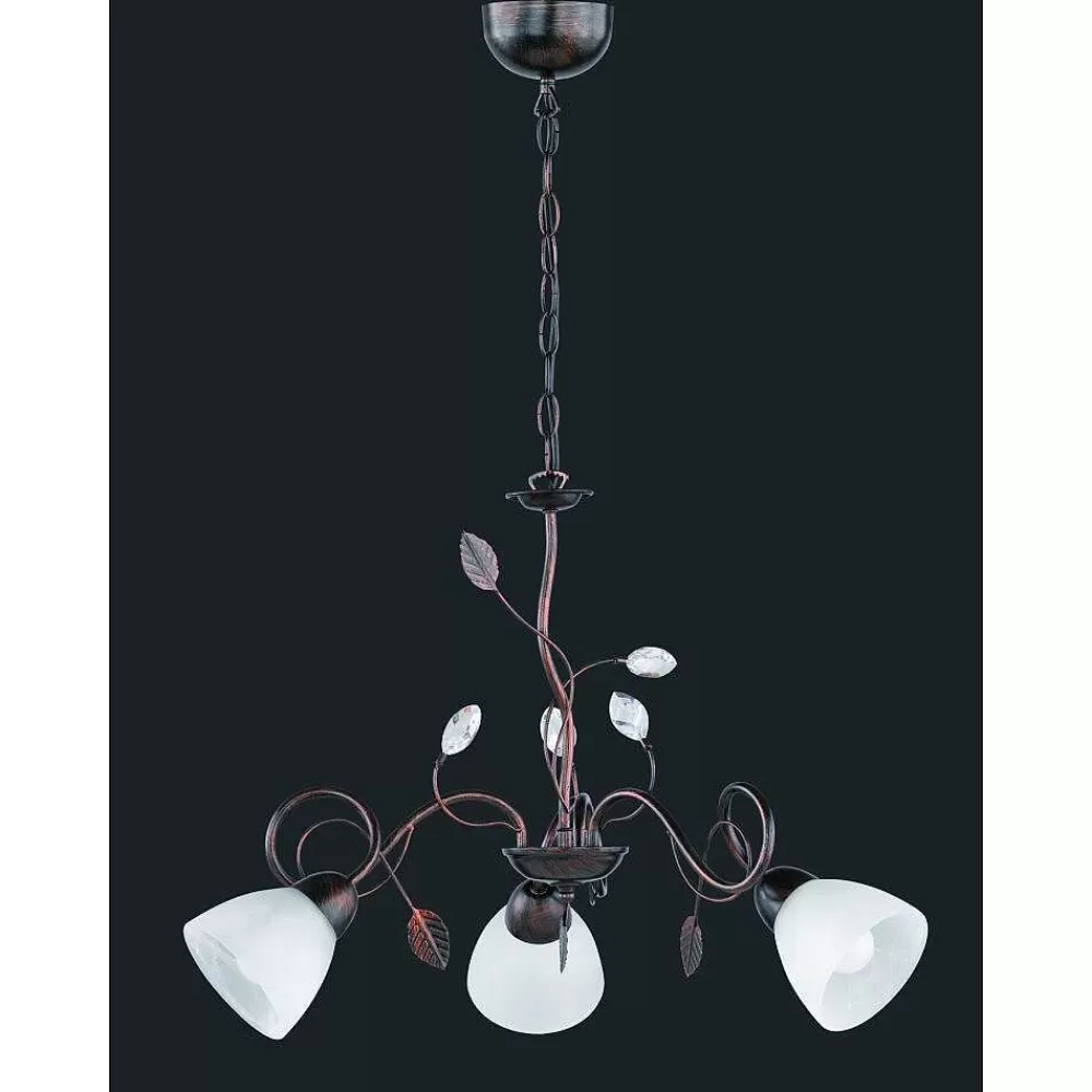 Luminaires Trio Suspension Trio-Leuchten Traditio Brun Fonce, Rouille, 3 Lumieres