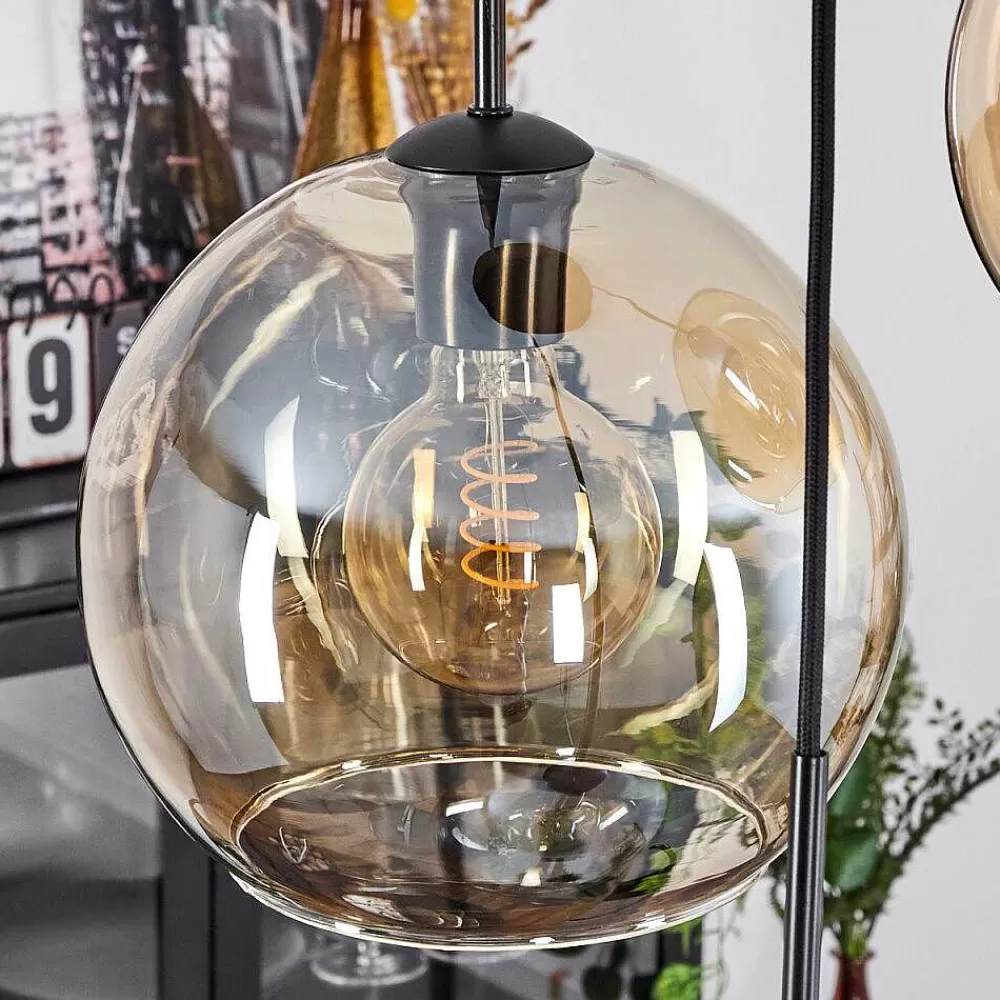 hofstein Suspension Verre 20 Cm, 25 Cm, 30Cm Koyoto Ambre, 3 Lumieres