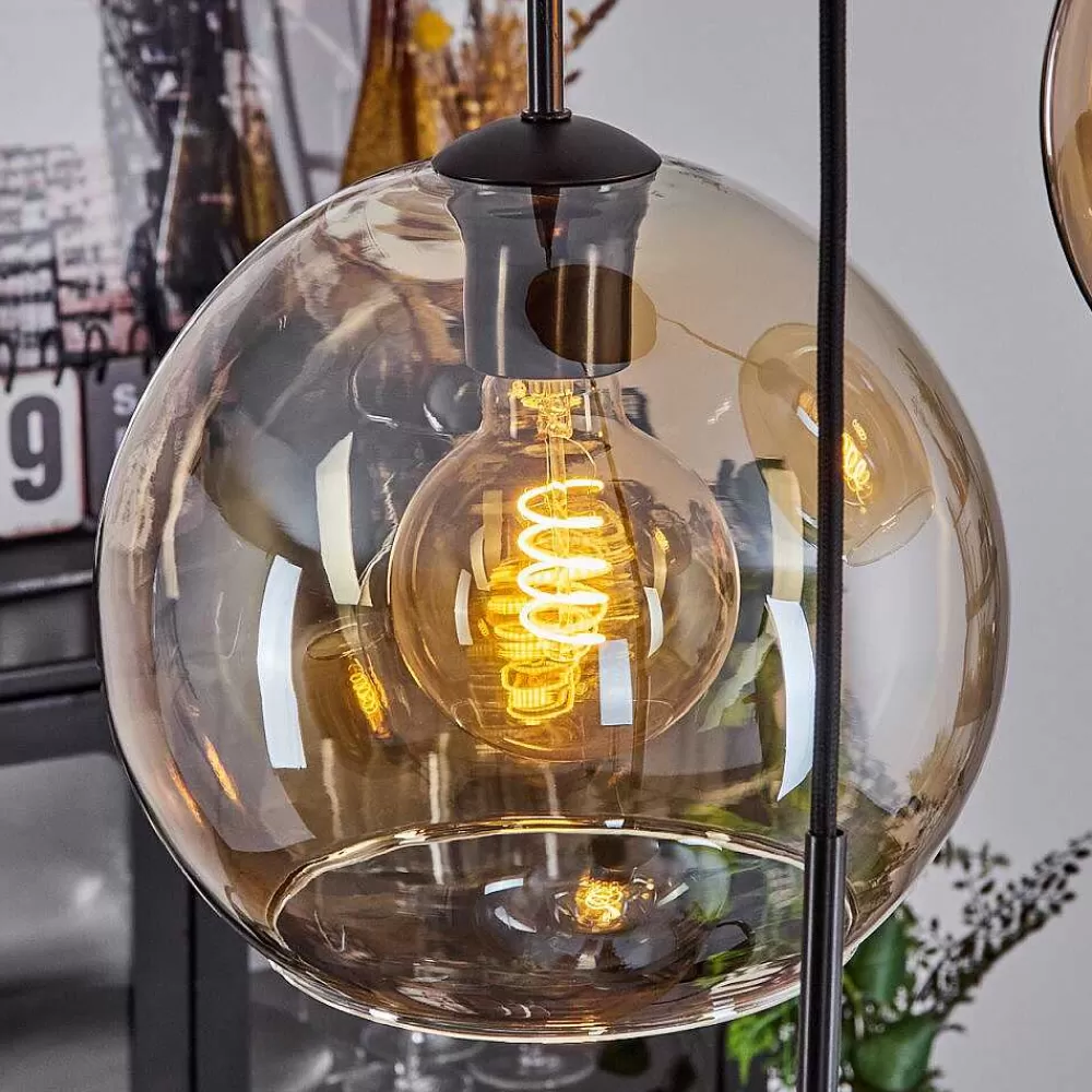 hofstein Suspension Verre 20 Cm, 25 Cm, 30Cm Koyoto Ambre, 3 Lumieres