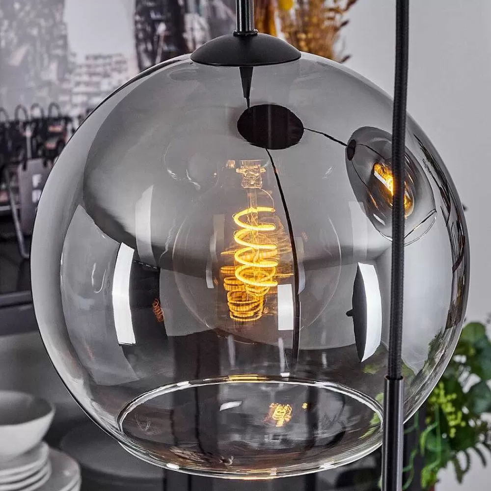 hofstein Suspension Verre 20 Cm, 25 Cm, 30Cm Koyoto Clair, Fume, 3 Lumieres