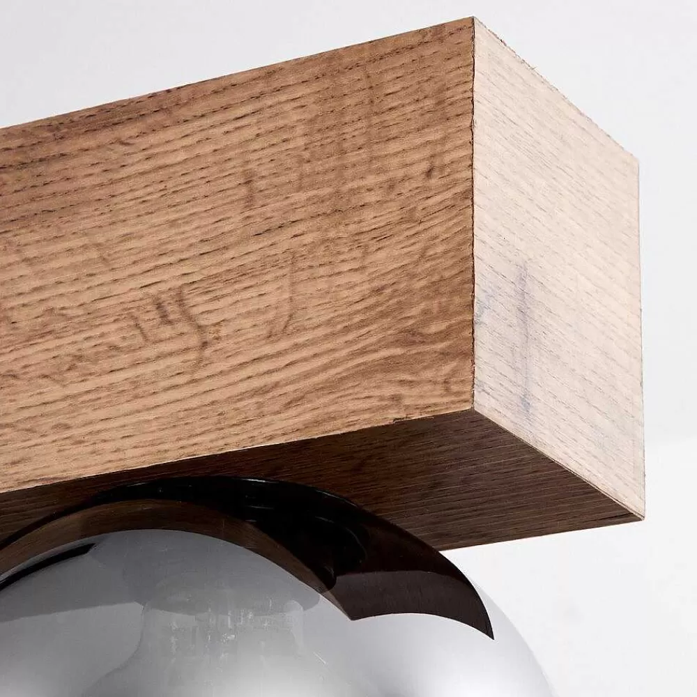 hofstein Suspension Vouhet Brun, Couleur Bois, Noir, 5 Lumieres