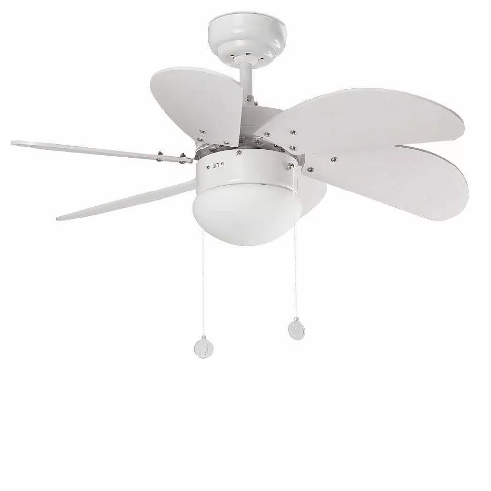 Luminaires Faro Barcelona Ventilateur De Plafond A Lampe Faro Barcelona Palao Blanc, 1 Lumiere