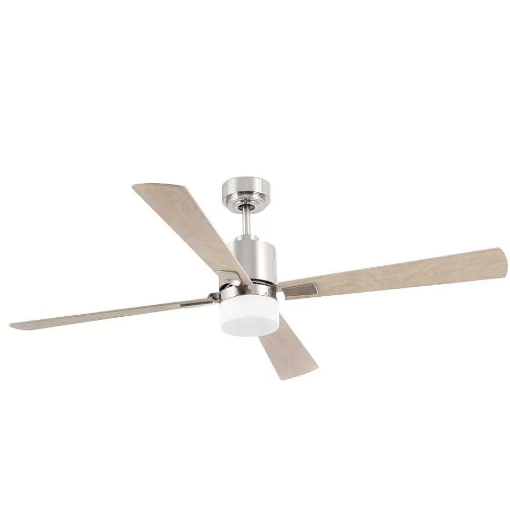 Luminaires Faro Barcelona Ventilateur De Plafond A Lampe Faro Barcelona Palk Nickel Mat, 2 Lumieres