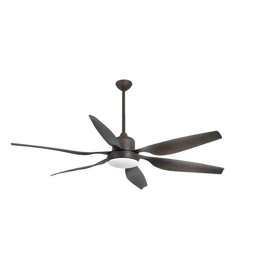 Luminaires Faro Barcelona Ventilateur De Plafond A Lampe Faro Barcelona Tilos Brun, 2 Lumieres