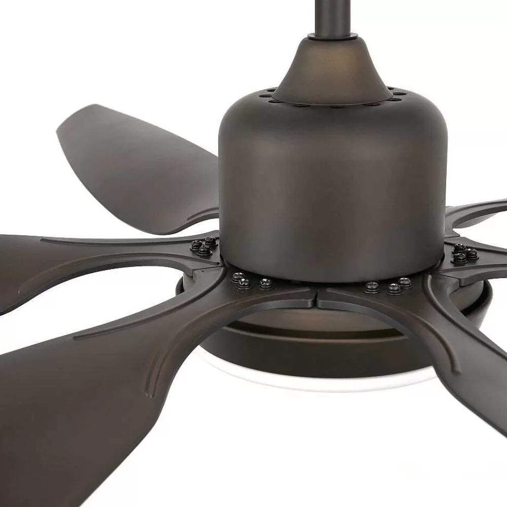 Luminaires Faro Barcelona Ventilateur De Plafond A Lampe Faro Barcelona Tilos Brun, 2 Lumieres