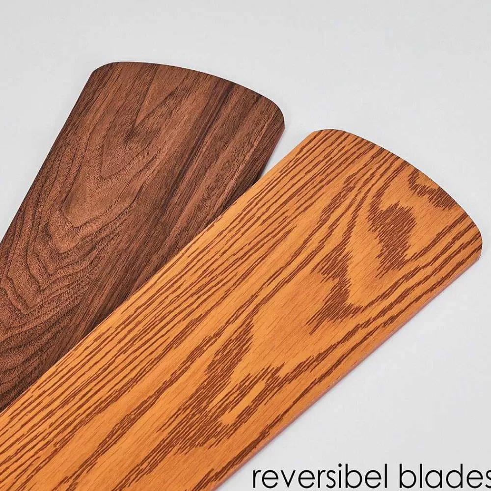 hofstein Ventilateur De Plafond Apiao Brun, Brun Clair, Couleur Bois, Argente, 1 Lumiere