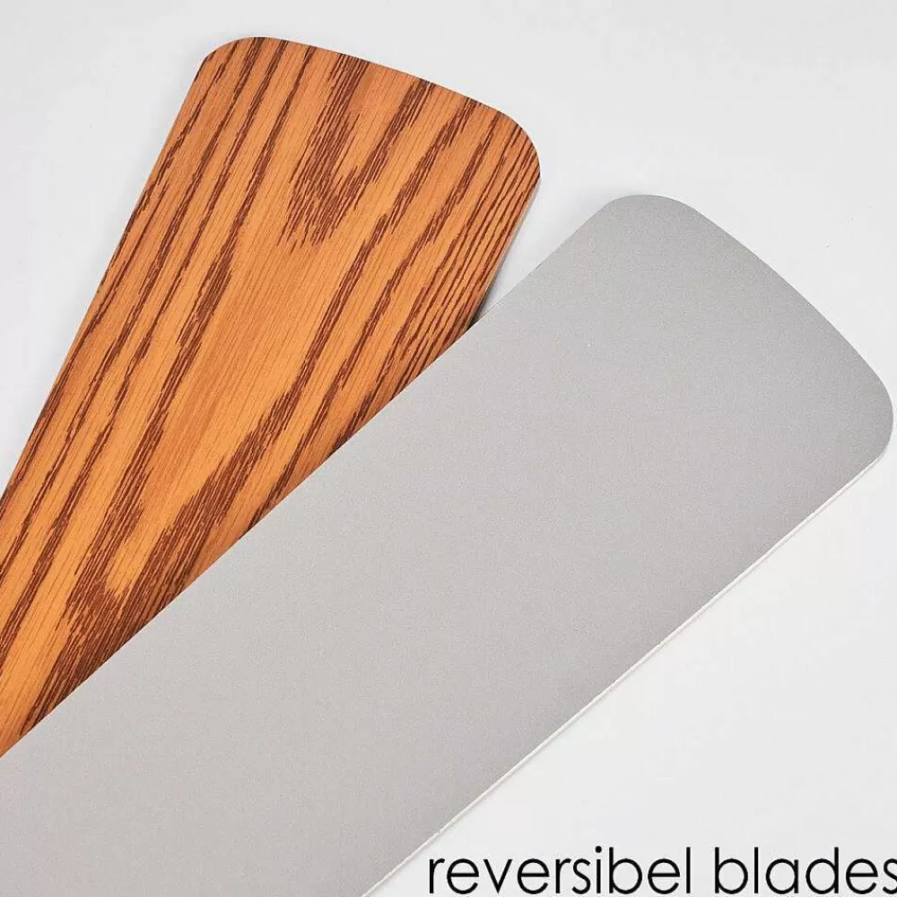 hofstein Ventilateur De Plafond Apiao Brun, Couleur Bois, Argente, 1 Lumiere