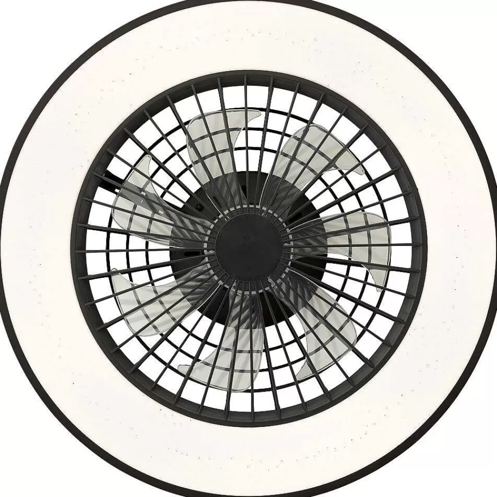 Luminaires Brilliant Ventilateur De Plafond Brilliant Mazzaro Led Noir, 1 Lumiere, Telecommandes, Changeur De Couleurs