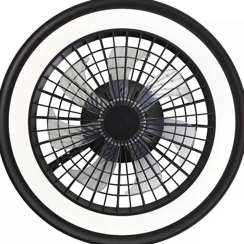 Luminaires Brilliant Ventilateur De Plafond Brilliant Palmero Noir, 1 Lumiere, Telecommandes, Changeur De Couleurs