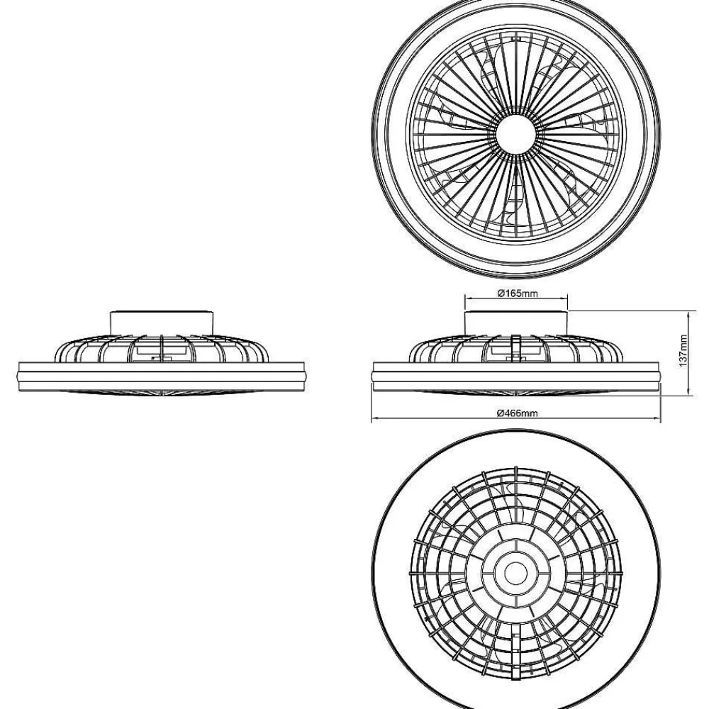 Luminaires Brilliant Ventilateur De Plafond Brilliant Palmero Noir, 1 Lumiere, Telecommandes, Changeur De Couleurs