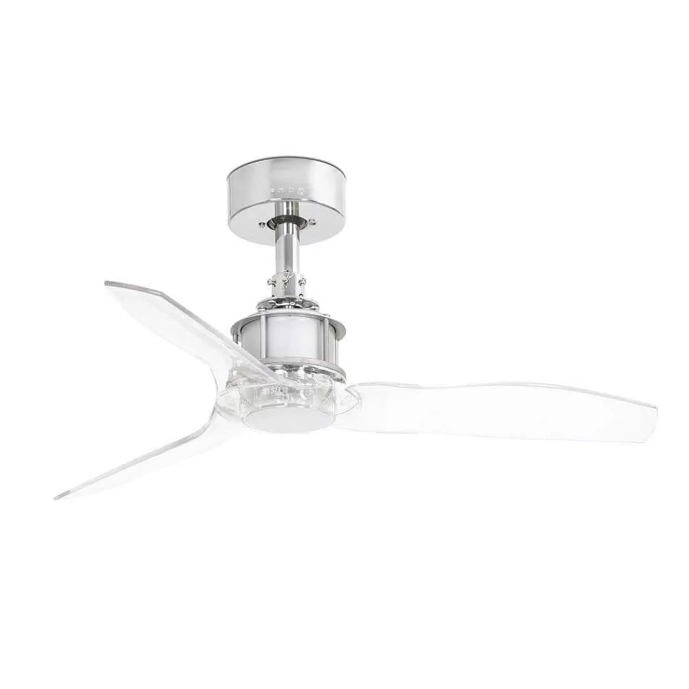 Luminaires Faro Barcelona Ventilateur De Plafond Faro Barcelona Justfan Chrome, Telecommandes