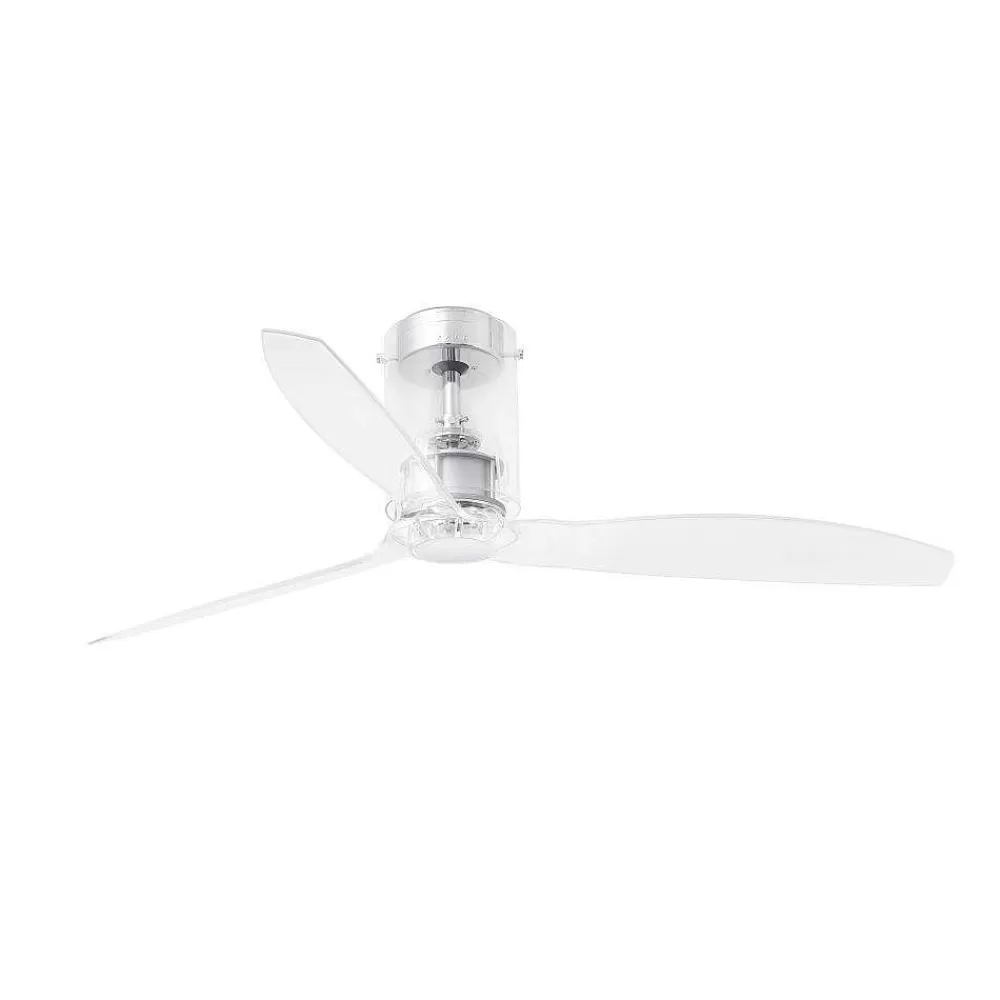 Luminaires Faro Barcelona Ventilateur De Plafond Faro Barcelona Mini Tube Chrome