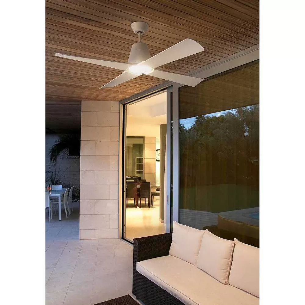 Luminaires Faro Barcelona Ventilateur De Plafond Faro Barcelona Typhoon Blanc, 1 Lumiere