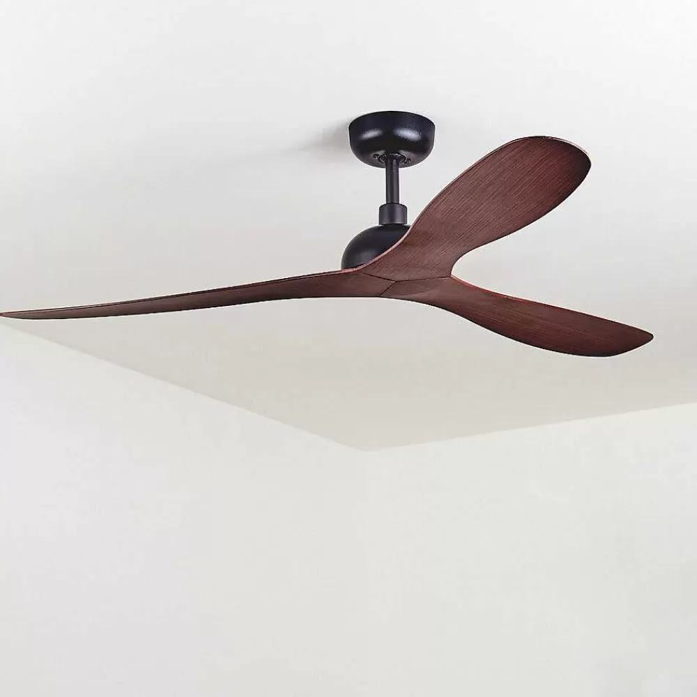 hofstein Ventilateur De Plafond Follseland Brun, Couleur Bois, Noir, Telecommandes