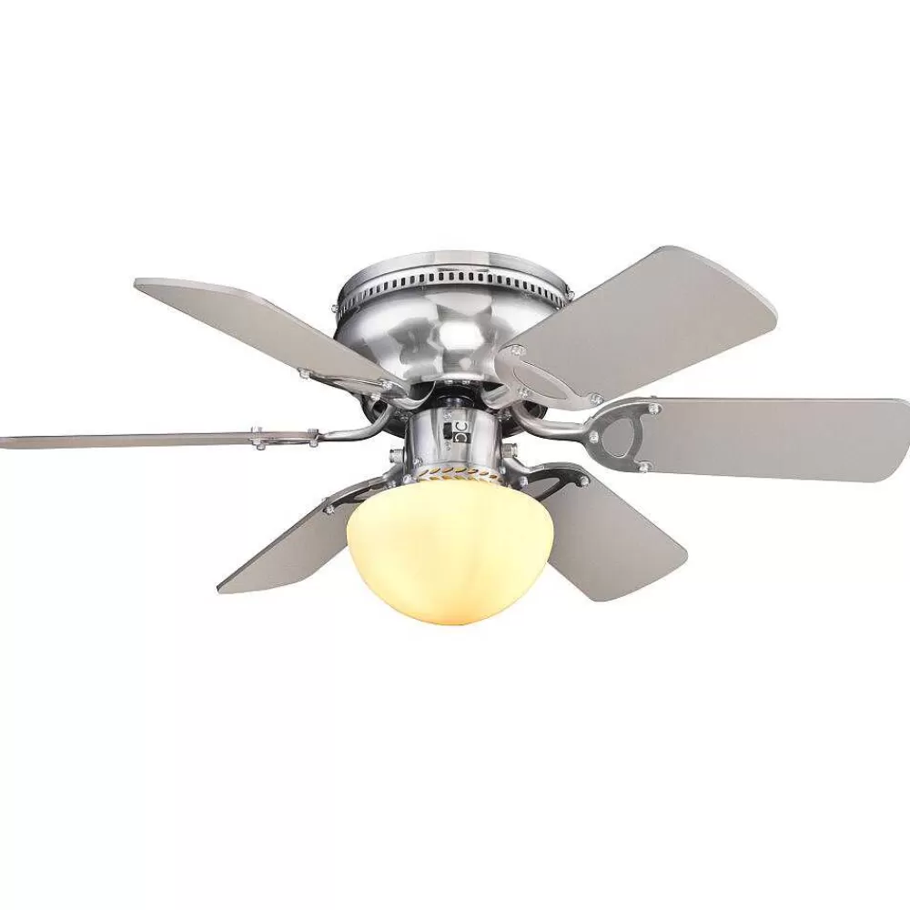 Luminaires Globo Lighting Ventilateur De Plafond Globo Ugo Nickel Mat, 1 Lumiere