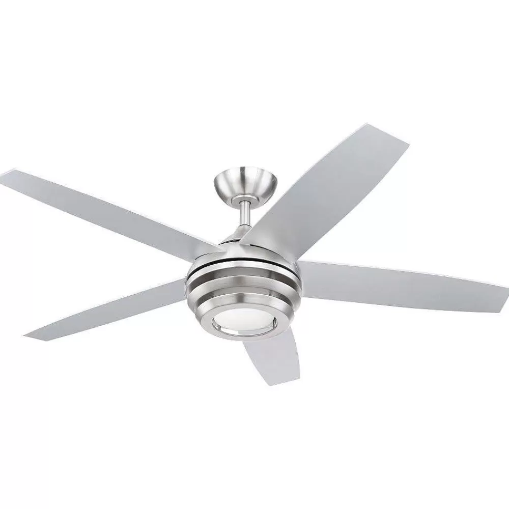 Luminaires Globo Lighting Ventilateur De Plafond Globo Viviana Led Nickel Mat, 1 Lumiere, Telecommandes