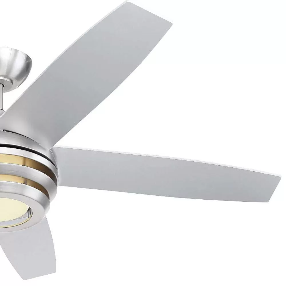 Luminaires Globo Lighting Ventilateur De Plafond Globo Viviana Led Nickel Mat, 1 Lumiere, Telecommandes