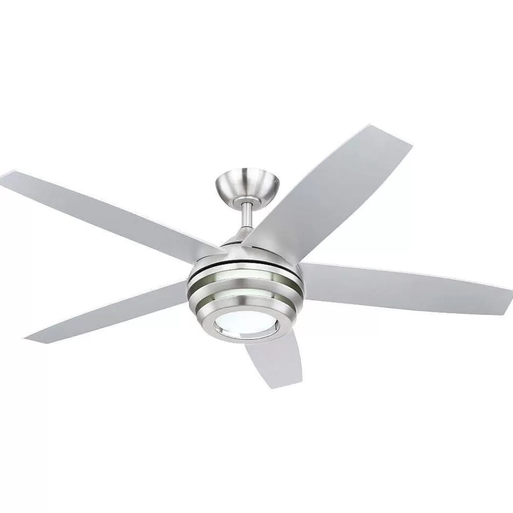 Luminaires Globo Lighting Ventilateur De Plafond Globo Viviana Led Nickel Mat, 1 Lumiere, Telecommandes