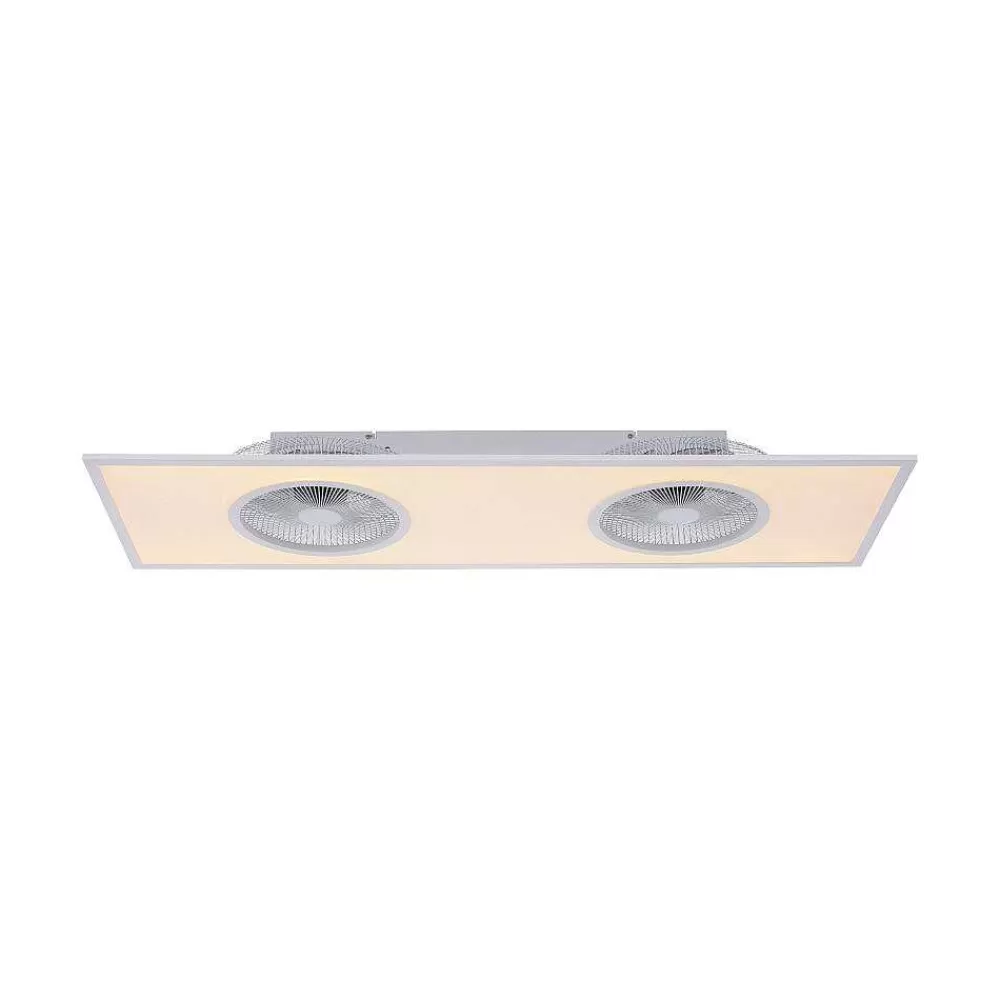 Luminaires Leuchten Direkt Ventilateur De Plafond Leuchten Direkt Flar-Air Led Blanc, 1 Lumiere, Telecommandes