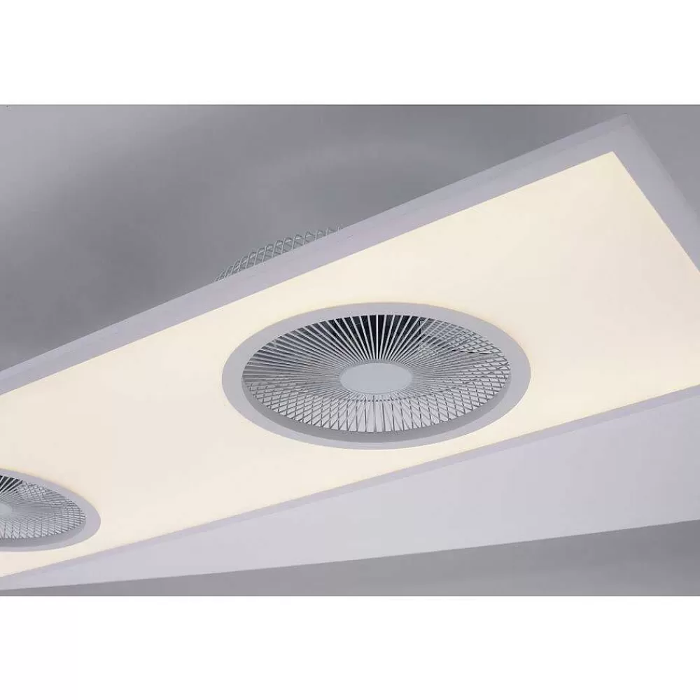 Luminaires Leuchten Direkt Ventilateur De Plafond Leuchten Direkt Flar-Air Led Blanc, 1 Lumiere, Telecommandes