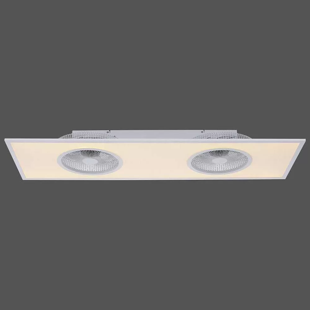 Luminaires Leuchten Direkt Ventilateur De Plafond Leuchten Direkt Flar-Air Led Blanc, 1 Lumiere, Telecommandes