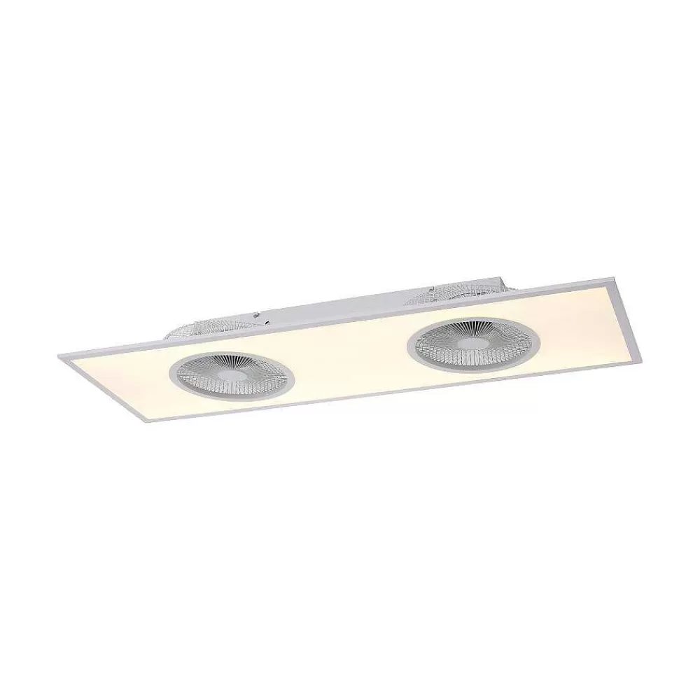Luminaires Leuchten Direkt Ventilateur De Plafond Leuchten Direkt Flar-Air Led Blanc, 1 Lumiere, Telecommandes