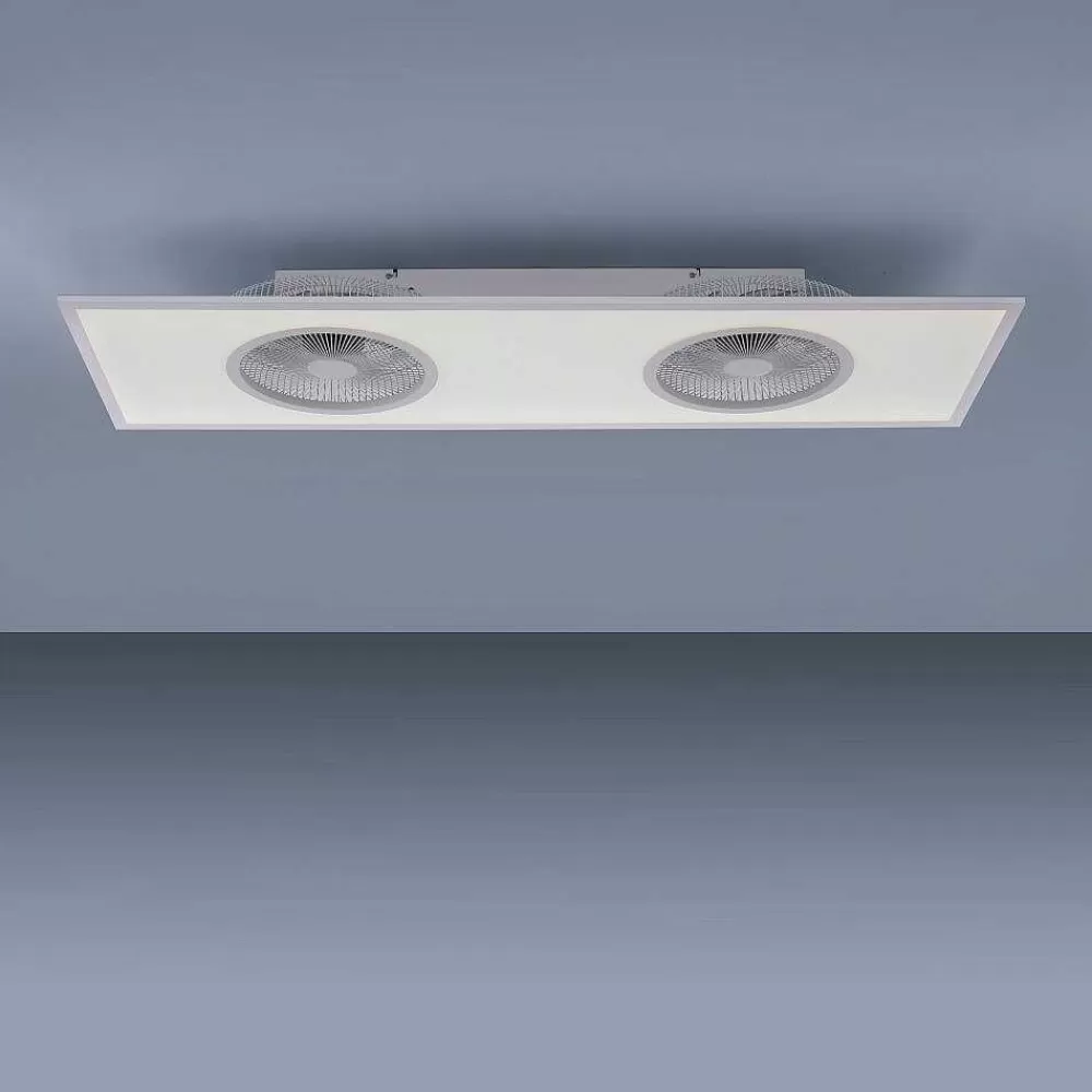 Luminaires Leuchten Direkt Ventilateur De Plafond Leuchten Direkt Flar-Air Led Blanc, 1 Lumiere, Telecommandes
