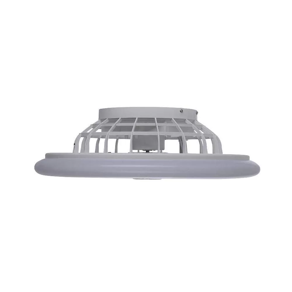 Luminaires Leuchten Direkt Ventilateur De Plafond Leuchten-Direkt Patrick Led Argente, 1 Lumiere, Telecommandes, Changeur De Couleurs