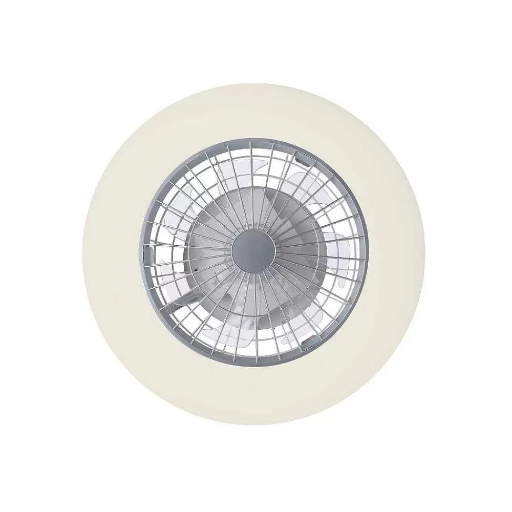 Luminaires Leuchten Direkt Ventilateur De Plafond Leuchten-Direkt Patrick Led Argente, 1 Lumiere, Telecommandes, Changeur De Couleurs