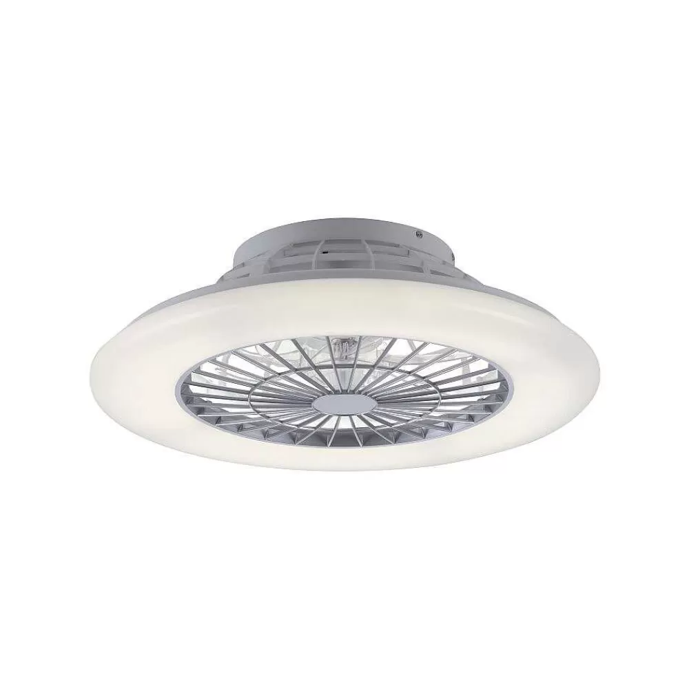 Luminaires Leuchten Direkt Ventilateur De Plafond Leuchten-Direkt Patrick Led Argente, 1 Lumiere, Telecommandes, Changeur De Couleurs