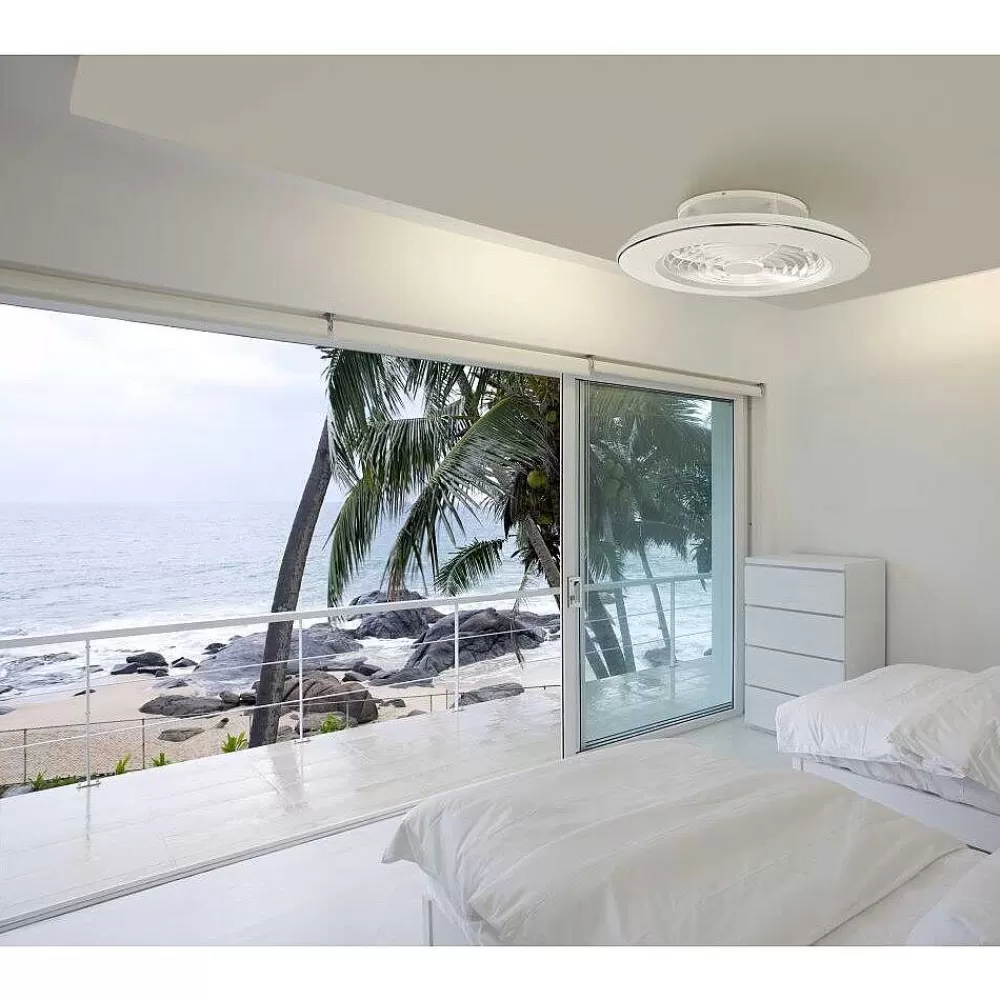 Luminaires Mantra Ventilateur De Plafond Mantra Alisio Led Blanc, 1 Lumiere, Telecommandes