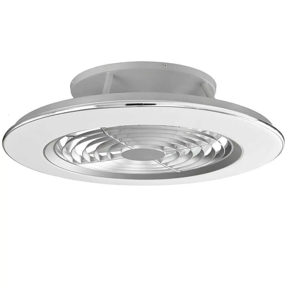 Luminaires Mantra Ventilateur De Plafond Mantra Alisio Led Chrome, Gris, 1 Lumiere, Telecommandes