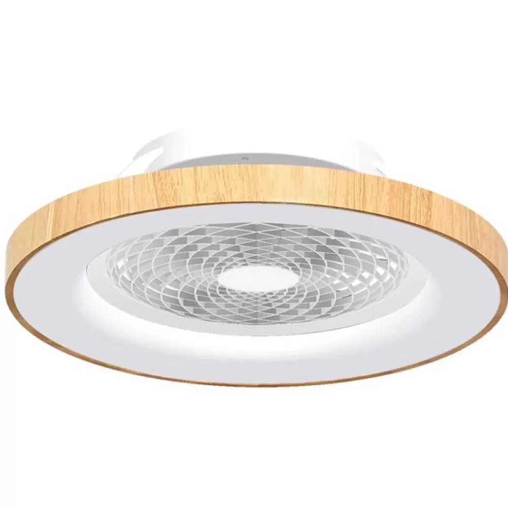Luminaires Mantra Ventilateur De Plafond Mantra Tibet Led Bois Fonce, Blanc, 1 Lumiere, Telecommandes