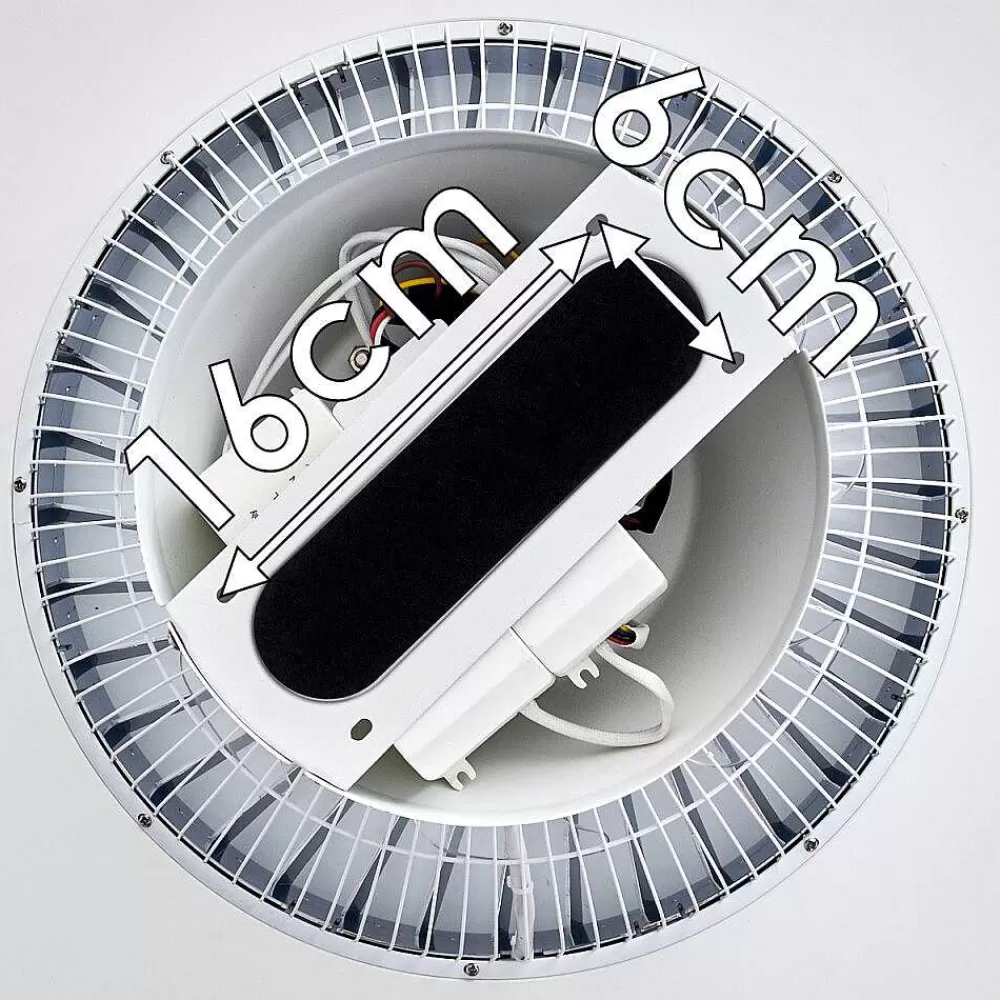 hofstein Ventilateur De Plafond Petrovac Led Chrome, Blanc, 1 Lumiere, Telecommandes