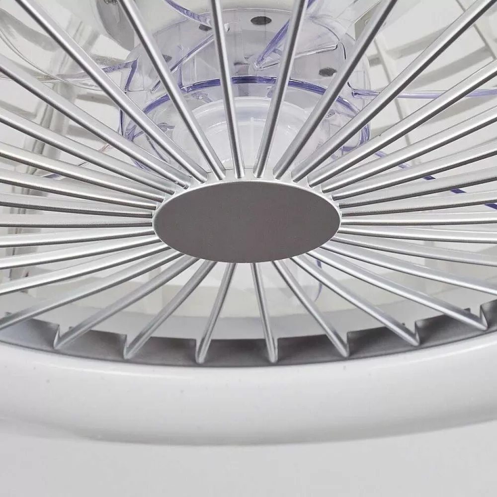 hofstein Ventilateur De Plafond Piraeus Led Blanc, 1 Lumiere, Telecommandes, Changeur De Couleurs
