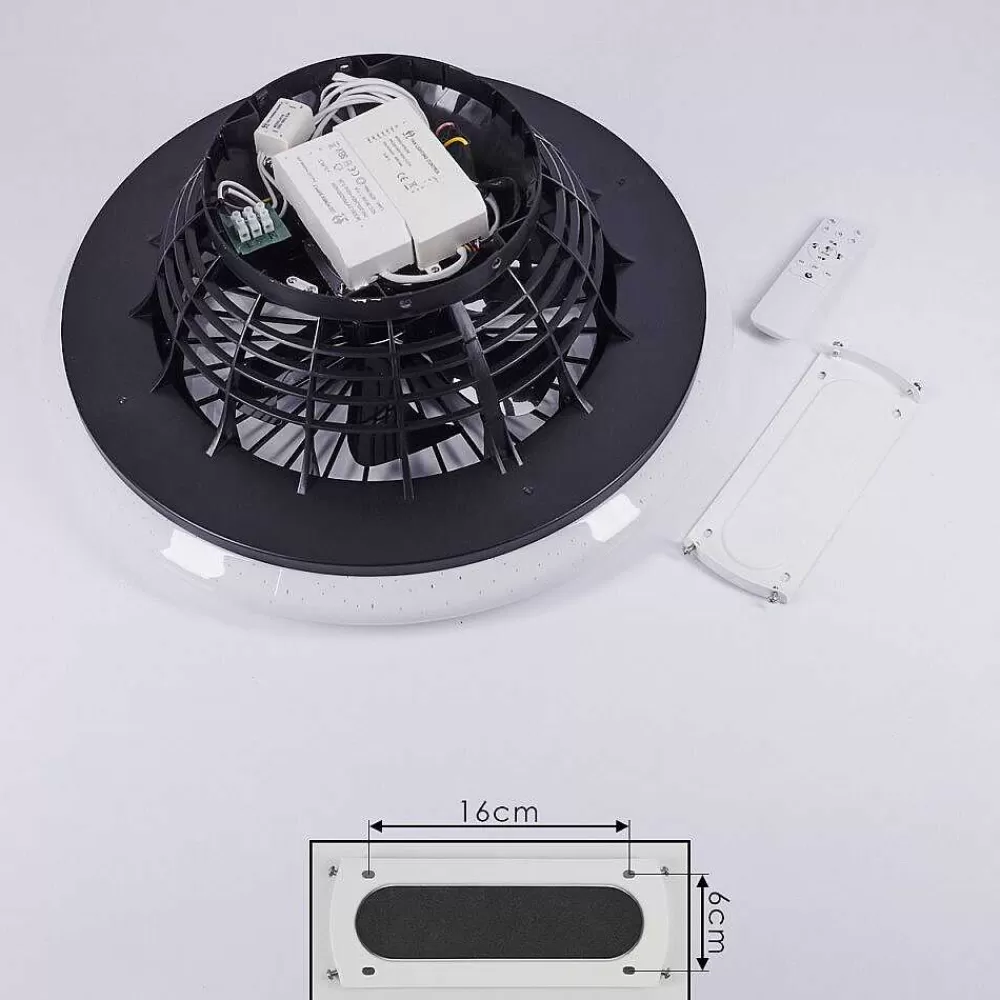 hofstein Ventilateur De Plafond Pireaus Led Noir, 1 Lumiere, Telecommandes, Changeur De Couleurs