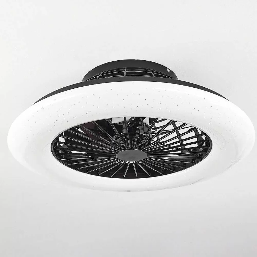hofstein Ventilateur De Plafond Pireaus Led Noir, 1 Lumiere, Telecommandes, Changeur De Couleurs