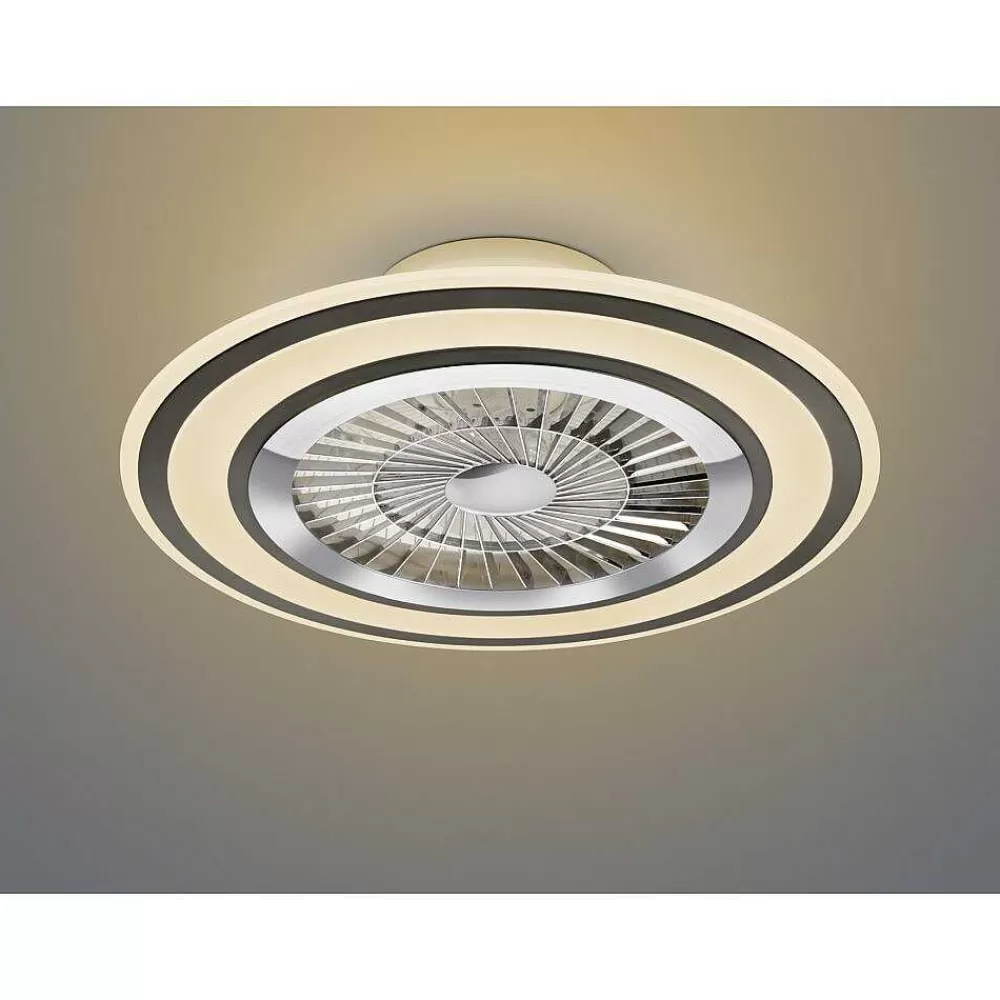 Luminaires Reality Ventilateur De Plafond Reality Flaga Led Noir, 1 Lumiere, Telecommandes