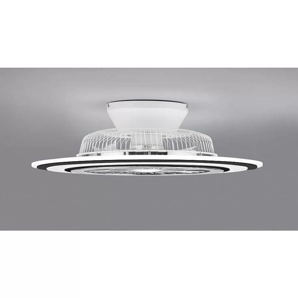 Luminaires Reality Ventilateur De Plafond Reality Flaga Led Noir, 1 Lumiere, Telecommandes