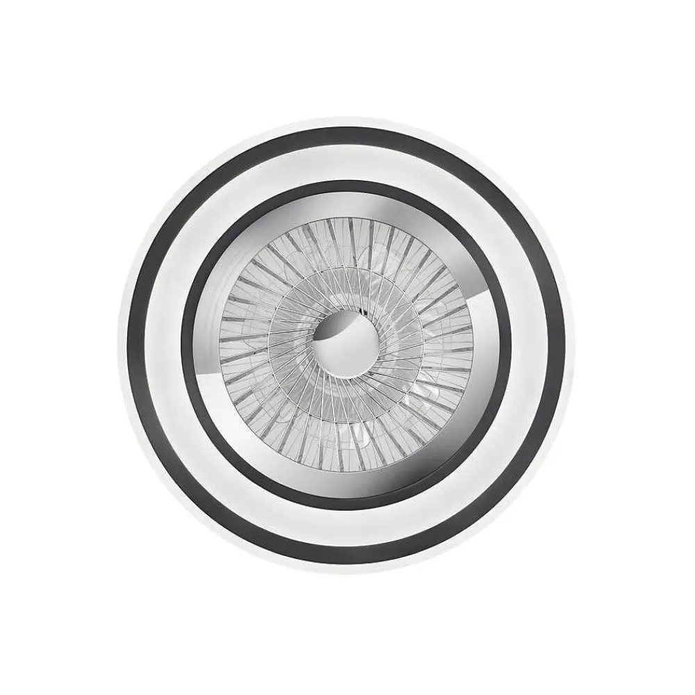 Luminaires Reality Ventilateur De Plafond Reality Flaga Led Noir, 1 Lumiere, Telecommandes