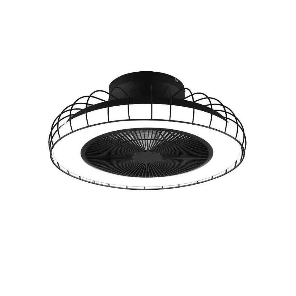 Luminaires Reality Ventilateur De Plafond Reality Sandfjord Led Noir, 1 Lumiere, Telecommandes