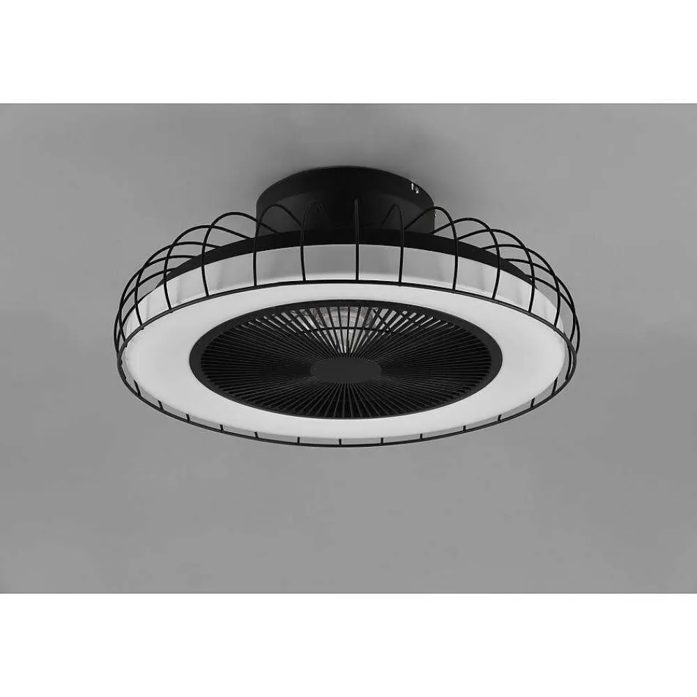 Luminaires Reality Ventilateur De Plafond Reality Sandfjord Led Noir, 1 Lumiere, Telecommandes