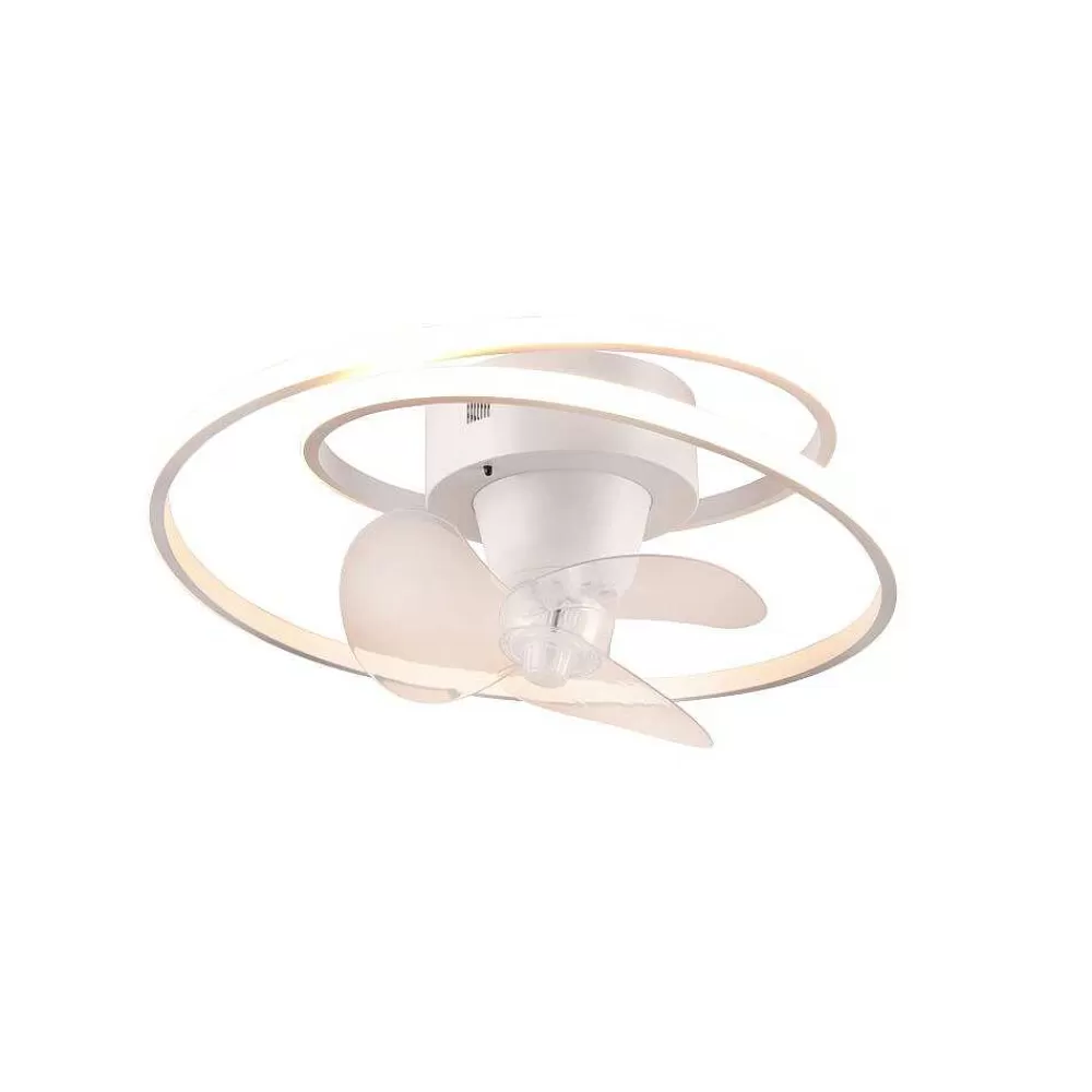Luminaires Reality Ventilateur De Plafond Reality Umea Led Blanc, 1 Lumiere, Telecommandes