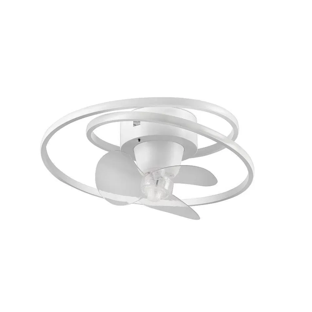 Luminaires Reality Ventilateur De Plafond Reality Umea Led Blanc, 1 Lumiere, Telecommandes