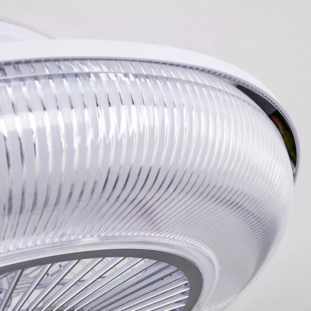 hofstein Ventilateur De Plafond Riccione Led Blanc, 1 Lumiere, Telecommandes, Changeur De Couleurs