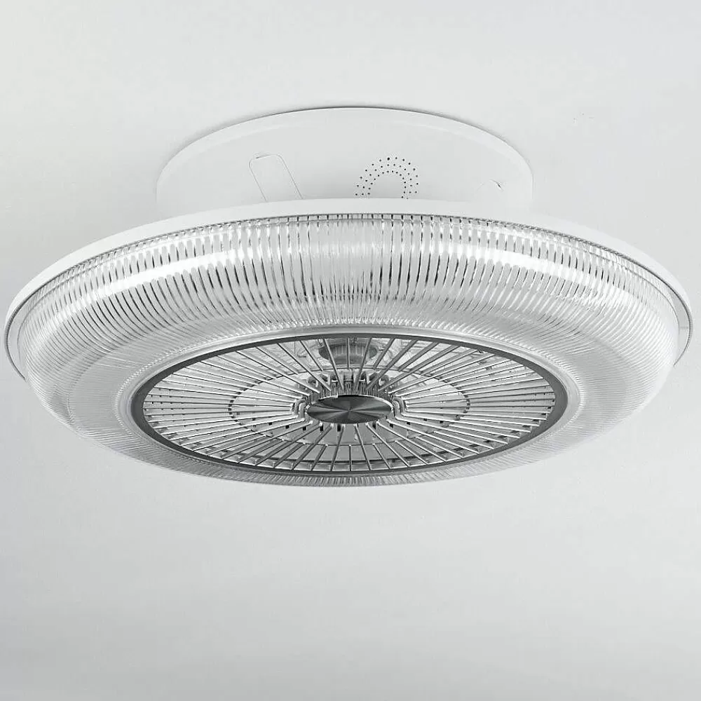 hofstein Ventilateur De Plafond Riccione Led Blanc, 1 Lumiere, Telecommandes, Changeur De Couleurs