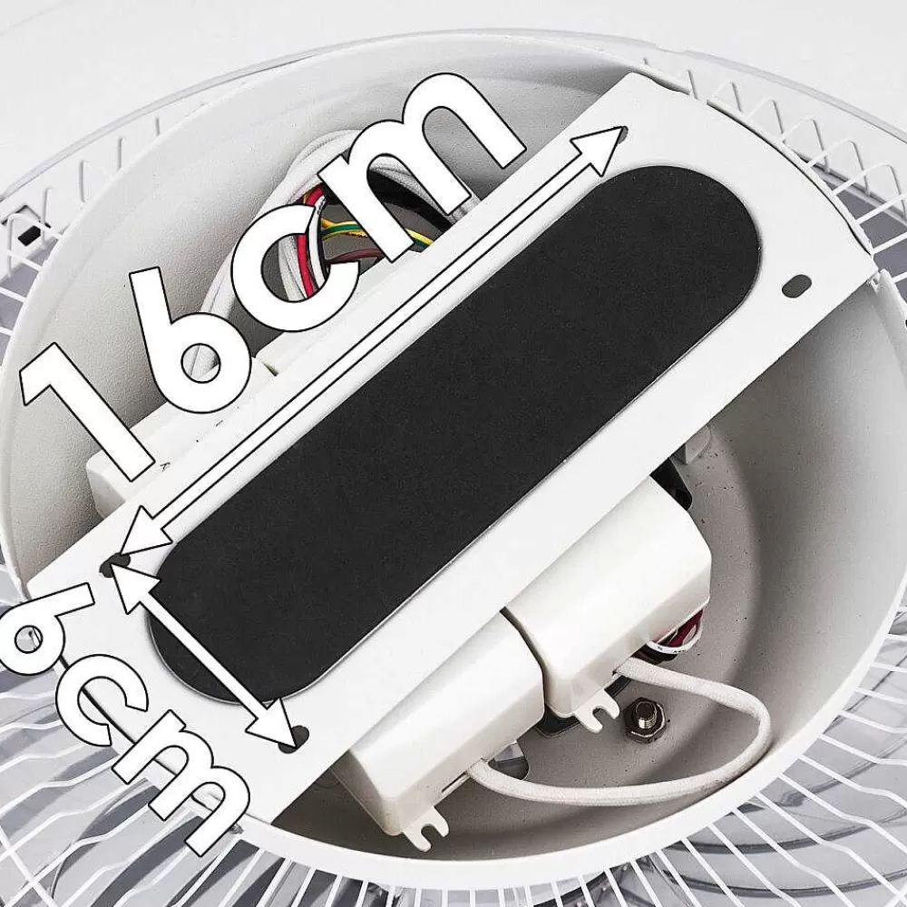 hofstein Ventilateur De Plafond Tamworth Led Argente, Transparent, 1 Lumiere, Telecommandes