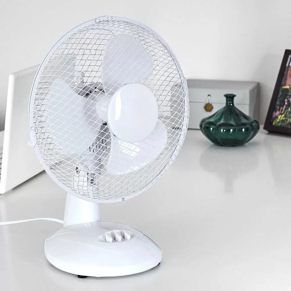 hofstein Ventilateur De Table Sopot Chrome, Blanc