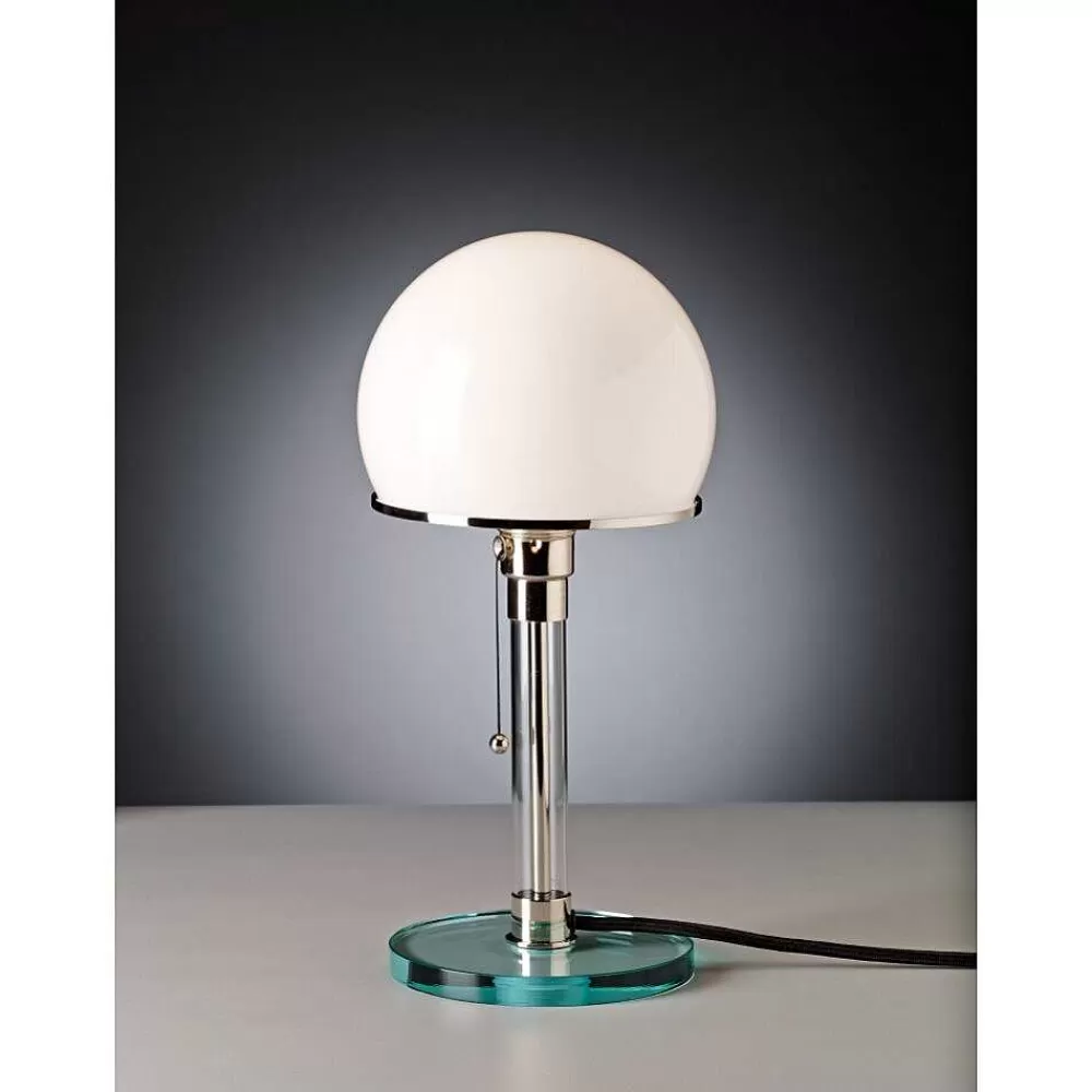 Luminaires Tecnolumen Wagenfeld 24 Tecnolumen Lampe A Poser Nickel Mat, Transparent, 1 Lumiere