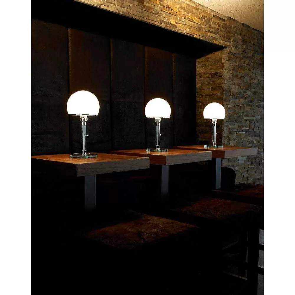 Luminaires Tecnolumen Wagenfeld 24 Tecnolumen Lampe A Poser Nickel Mat, Transparent, 1 Lumiere